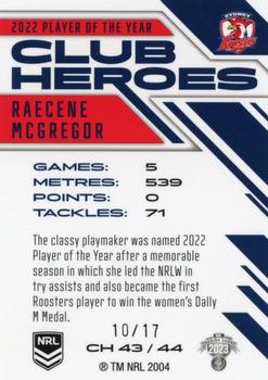 2023 NRL Traders Titanium - Club Heroes Priority #CH43 Raecene McGregor Back